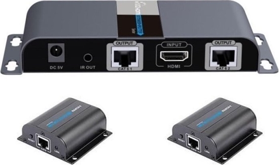 Picture of System przekazu sygnau AV Techly HDMI 1x2 Extender/Splitter Set mit IR über RJ45 500m