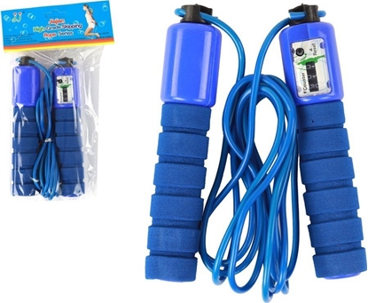 Изображение Skakanka sportowa LeanToys Skakanka Niebieska Z Licznikiem 280 cm Regulacja Fitness