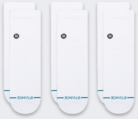 Picture of Skarpety Stance Icon Quarter 3 pary White