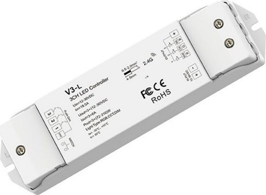 Picture of SKYDANCE V3-L nuolatins tampos RGB valdiklis, 12-48V, 3x 6A, Push Dimm