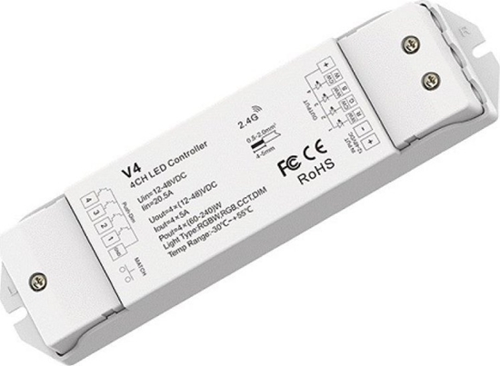 Picture of SKYDANCE V4 nuolatins tampos RGB/RGBW/CCT valdiklis 12-48V, 4x5A, + Push DIM