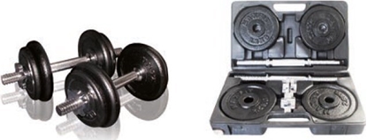 Picture of SKO Cast iron weight dumbbells set with case TOORX 1.5-20 kg