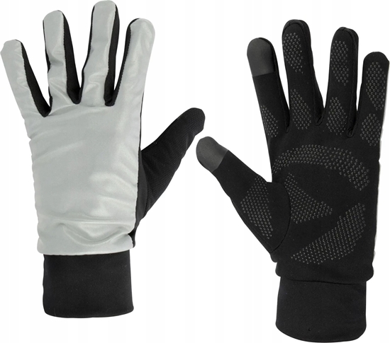 Picture of SKO Sports gloves with touchscreen tip AVENTO 44AC reflective M/L silver/black