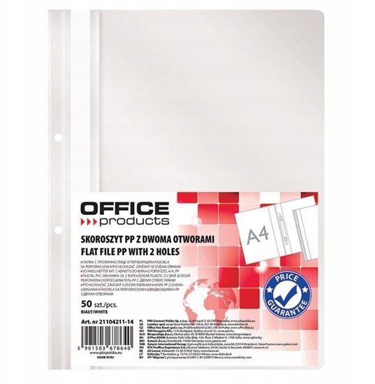 Picture of Skoroszyt OFFICE PRODUCTS, PP, A4, 2 otwory, 100/1