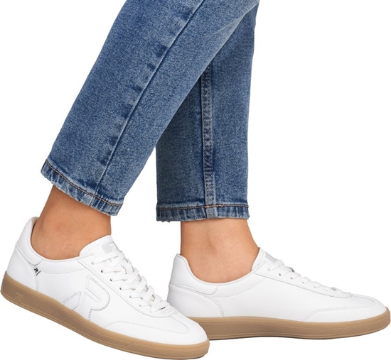 Изображение Skórzane póbuty trampki damskie biae Rieker W2200 38