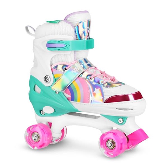 Picture of Skrituļslidas NQ0187 LED ROLLER SKATES RAINBOW SIZE. M(35-38) NILS EXTREME