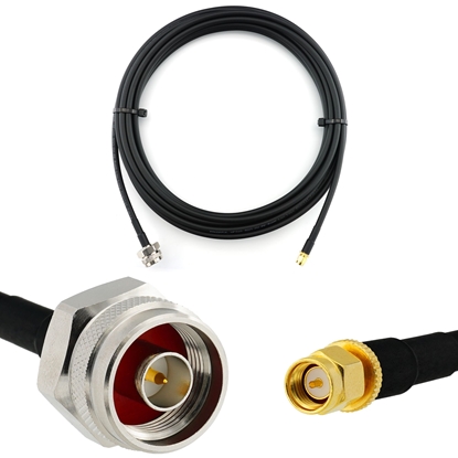 Picture of SMA Male to N Male Hex 10m Coaxial Cable — HF240 (LMR240 equivalent)