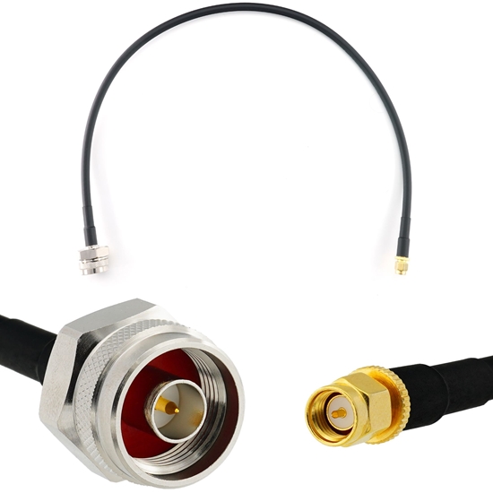 Picture of SMA Male to N Male Hex 50cm Coaxial Cable — HF240 (LMR240 equivalent)