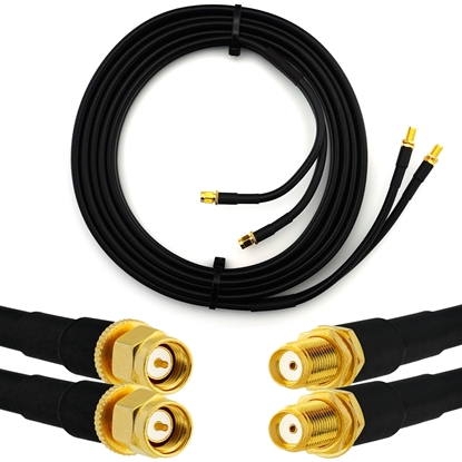 Picture of SMA Male to SMA Female 12m Twin Coaxial Cable — HF240 (LMR240 equivalent)