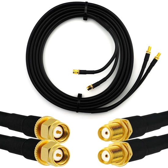Picture of SMA Male to SMA Female 5m Twin Coaxial Cable — HF240 (LMR240 equivalent)