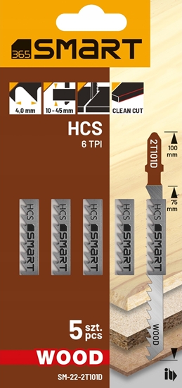 Picture of Smart brzeszczot do wyrzynarki 6 tpi, clean wood /5 szt./ smart