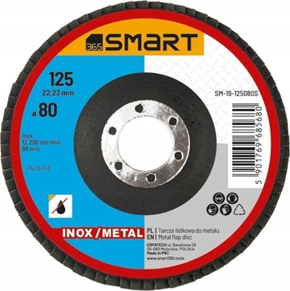 Picture of Smart tarcza listkowa inox/ metal 125mm gr 80 smart