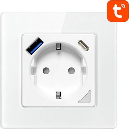 Picture of Smart WiFi Wall Socket Avatto N-WOT10-USB-W TUYA USB USB-C (white)