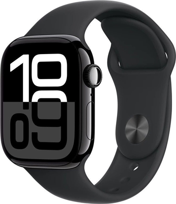 Изображение Smartwatch Apple Watch 10 GPS + Cellular 42mm Jet Black Alu Sport M/L Czarny  (MWX73ET-A)
