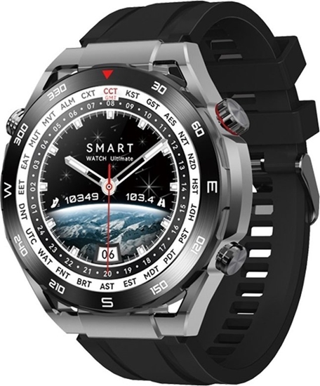 Picture of Smartwatch Veltori VT100-1 + Czarny Pasek Silikonowy + Czarny Eko Skóra