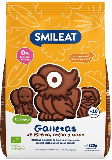 Picture of Smileat Ciasteczka z orkiszu kakaowo-jabkowe BIO 10m+ 220 g