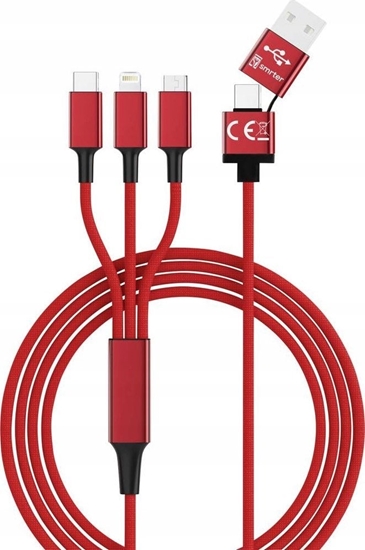 Picture of Smrter smrter Hydra ULTRA 5in1 Nylon-Ladekabel, 120cm, red retail