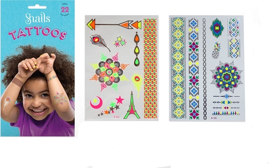 Picture of Snails Snails, Tatuae do ciaa dla dzieci, Neon, neonowe, 22 szt.