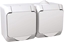 Attēls no SOCKET DOUBLE IP44 WHITE CEDAR+