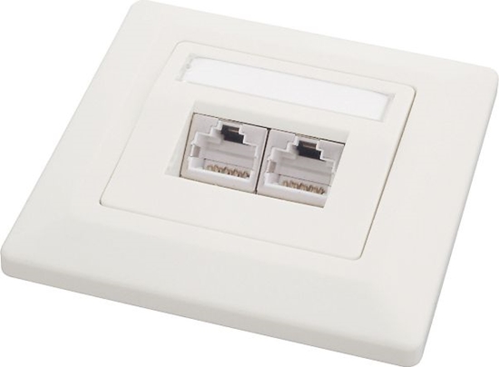 Picture of Solarix outlet CAT6 STP 2 x RJ45 podtynkowy biay SX9-2-6-STP-WH