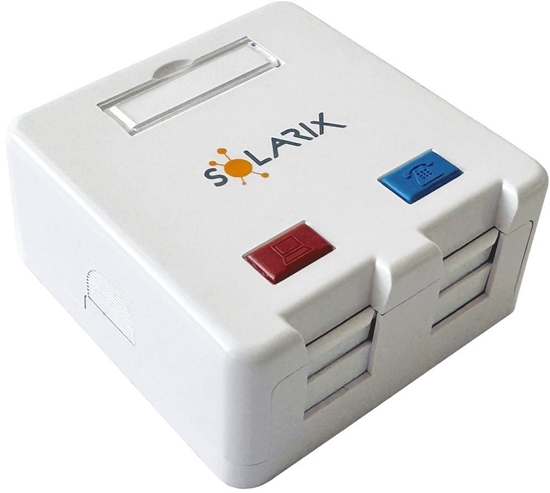 Picture of Solarix Zásuvka modulární pro 2 keystony na omítku bílá SXMO-2-0-WH