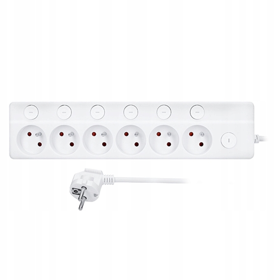 Picture of Solight 6z prodluovací pívod, 3m, 3 x 1mm2, bílý, 6+1 vypína