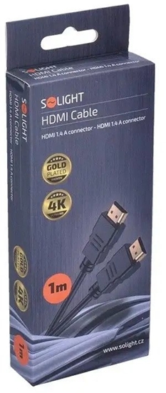 Изображение Solight HDMI kabel s Ethernetem, HDMI 1.4 A konektor - HDMI 1.4 A konektor, blistr, 1m