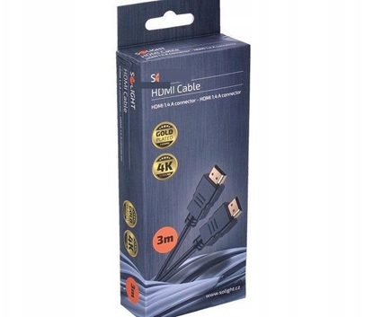 Attēls no Solight HDMI kabel s Ethernetem, HDMI 1.4 A konektor - HDMI 1.4 A konektor, blistr, 3m