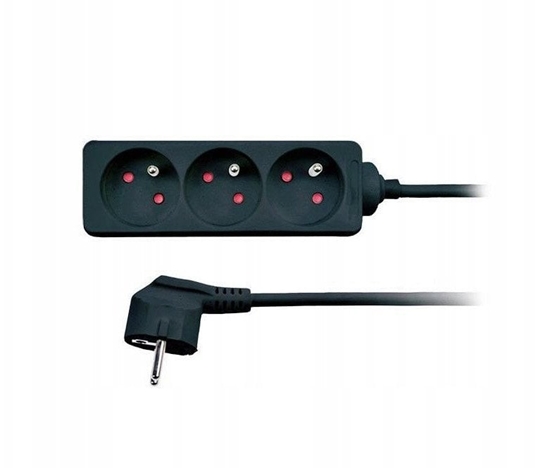 Picture of Solight prodluovací pívod, 3 zásuvky, erný, 3m