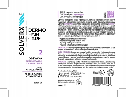 Attēls no SOLVERX Dermo Hair Odywka do wosów Regeneracja i nawilenie 150 ml