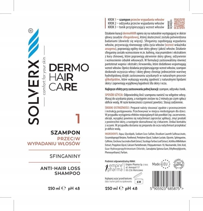 Attēls no SOLVERX Dermo Hair Szampon przeciw wypadaniu wosów Sfinganiny 250 ml