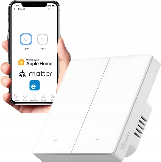 Picture of Sonoff M5-2C-86W WiFi Matter smart wall switch (2-channel)