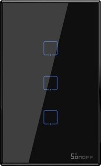 Picture of Sonoff T3US3C - 3-gang Wi-Fi Smart Wall Switch US - Black