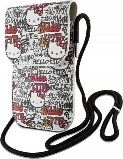 Picture of Sourcing Hello Kitty Handbag HKOWBHDGPTE beige/beige Leather Tags Graffiti Cord