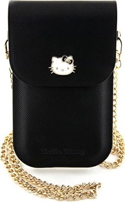Picture of Sourcing Hello Kitty Handbag HKOWBPGHDLMK black/black Leather Metal Logo Chain