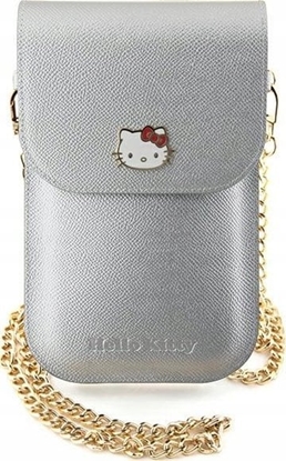 Picture of Sourcing Hello Kitty Handbag HKOWBPGHDLMS silver/silver Leather Metal Logo Chain