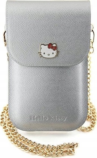 Picture of Sourcing Hello Kitty Handbag HKOWBPGHDLMS silver/silver Leather Metal Logo Chain