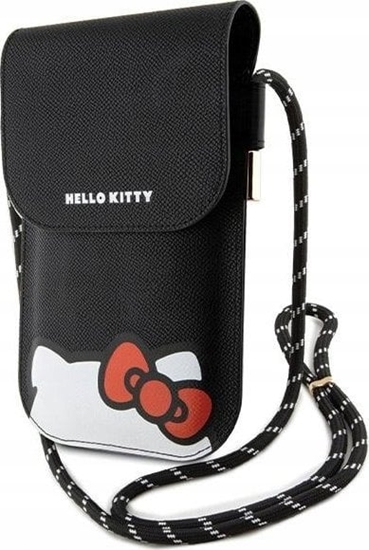 Picture of Sourcing Hello Kitty Handbag HKOWBPSCKEK black/black Leather Hiding Kitty Cord