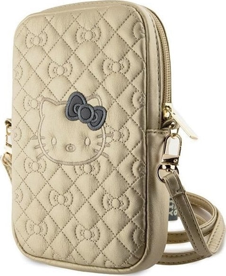 Picture of Sourcing Hello Kitty Handbag HKPBPEKHBPD gold/gold Quilted Bows Strap