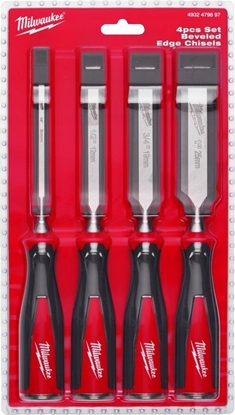 Picture of Sourcing MILWAUKEE WOOD CHISEL SET 4 pcs. WITH CHAMFERED EDGE (6, 12, 19, 25 mm)