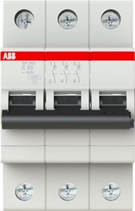 Attēls no Sourcing MINI CIRCUIT BREAKER SH203-C63A 3P 6KA