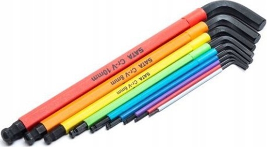Изображение Sourcing SATA SET OF 9 COLORFUL 6-COLOR EXTRA-LONG METRIC L-KEY KEYS WITH BALL