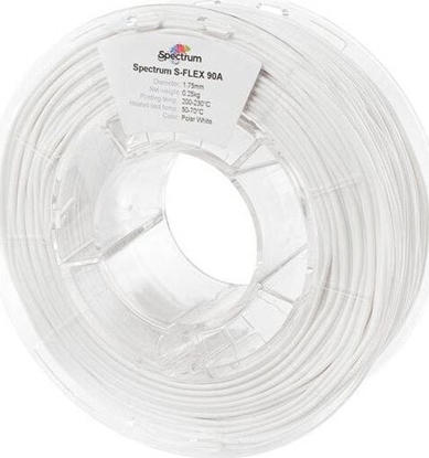 Attēls no Spectrum Filament S-FLEX 90A Polar White 1,75 mm/0,25 kg