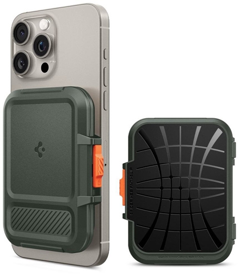 Изображение SPIGEN LOCK FIT MAGSAFE UNIVERSAL MAGNETIC CARD HOLDER MILITARY GREEN