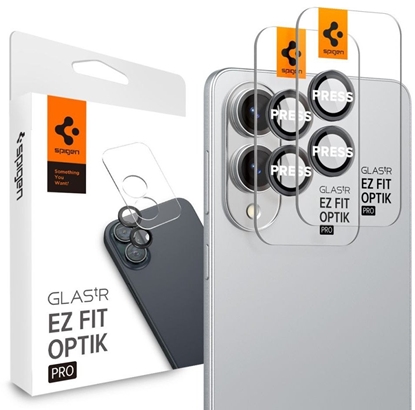 Изображение Spigen Optik Pro GLAS.TR EZ Fit Camera Protector 2-Pack - Szko ochronne na obiektyw do Samsung Galaxy S25 Edge (2 szt)(Czarny)