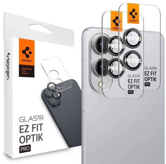 Изображение Spigen Optik Pro GLAS.TR EZ Fit Camera Protector 2-Pack - Szko ochronne na obiektyw do Samsung Galaxy S25 Edge (2 szt)(Czarny)