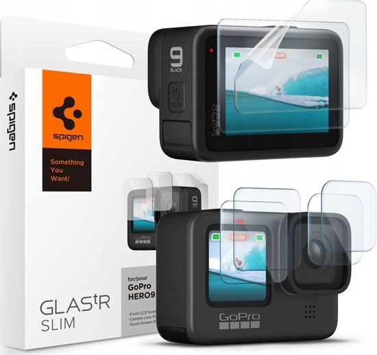Изображение Spigen SZKO HARTOWANE SPIGEN GLAS.TR SLIM + FILM 2-SET GOPRO HERO 9 / 10 / 11 / 12 CLEAR