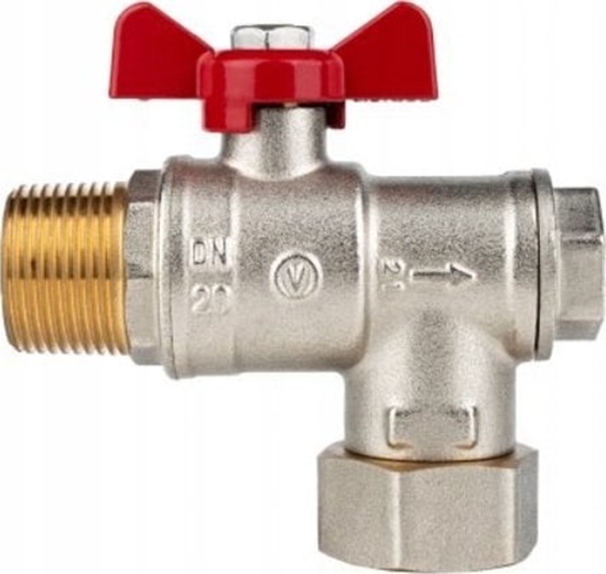 Picture of SPIN Kurek kulowy ktowy z filtrem i magnesem DN20-PN25 G3/4-G3/4