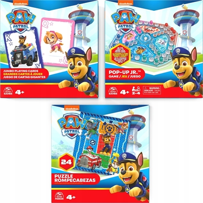 Attēls no Spin Master Psi Patrol Zestaw 3 Gry PUZZLE POP-UP KARTY JUMBO