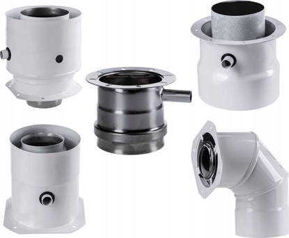 Изображение SpiroFlex 60/100-80/125 adapter S z odskraplaczem biayADAPTER PROSTY Z ODSKR. DUVAL